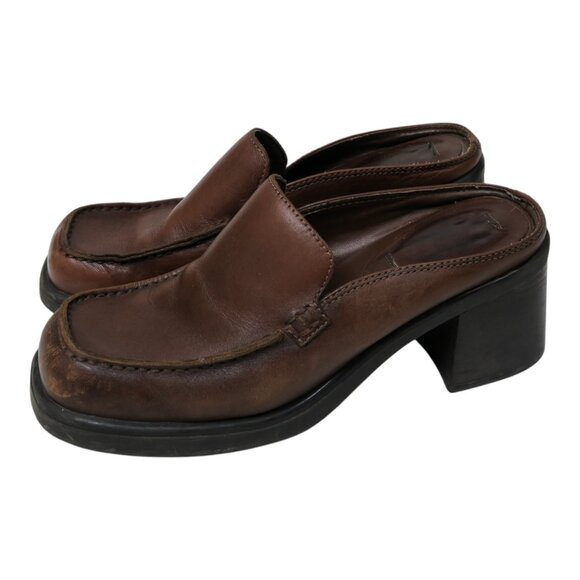 MIA Shoes - Vintage 90s Mia Brown Backless Loafer Clog Mules
